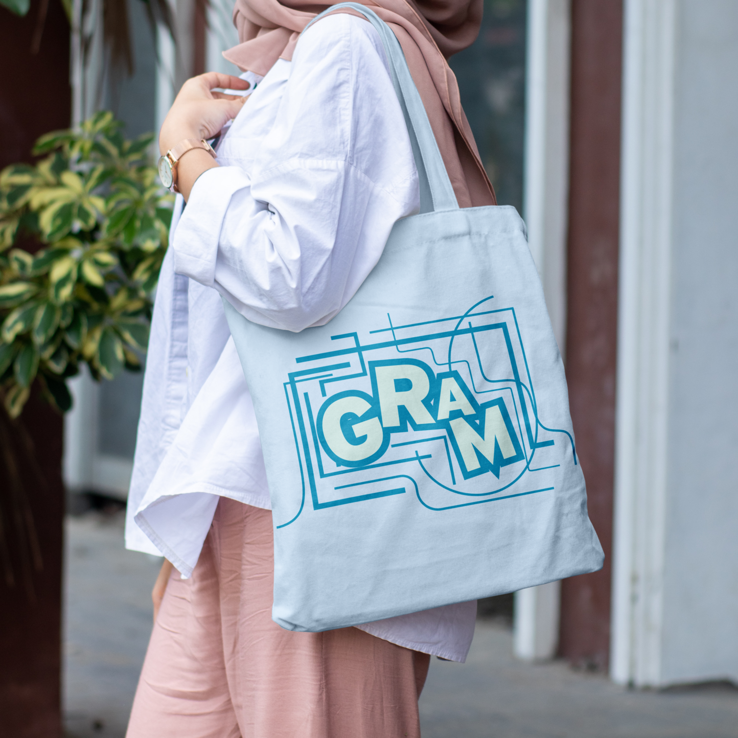 GRAM tote bag mockup GRAM
